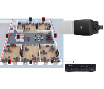 Акустическая система для офиса 8 настенных колонки AUDAC WX302